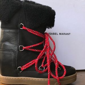 Isabel Marant Nowly Black High Snow Boots 35 NEW